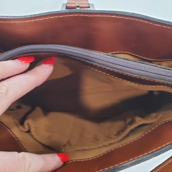 Patricia Nash Whimsy Pirate Fairy Bag Brown Map Print Leather Shoulder Bag Purse - Picture 8 of 14